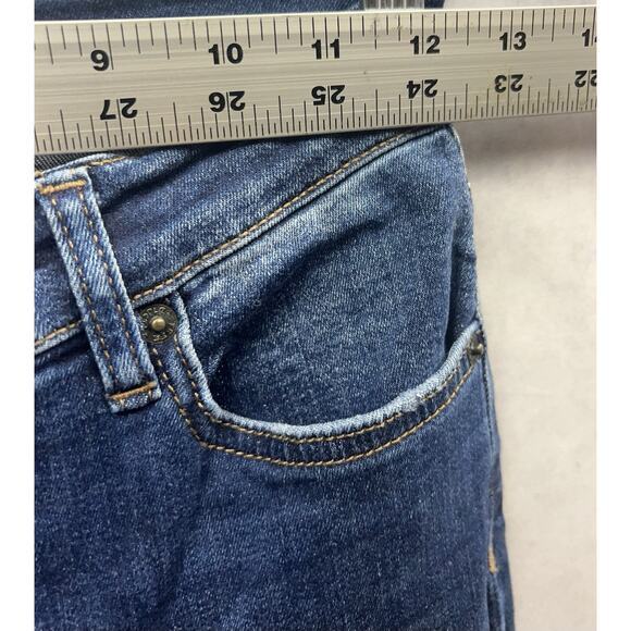 Free People Jeans Size 25 Great Heights Cropped Fringe Hem Distressed Low Rise - Picture 11 of 16